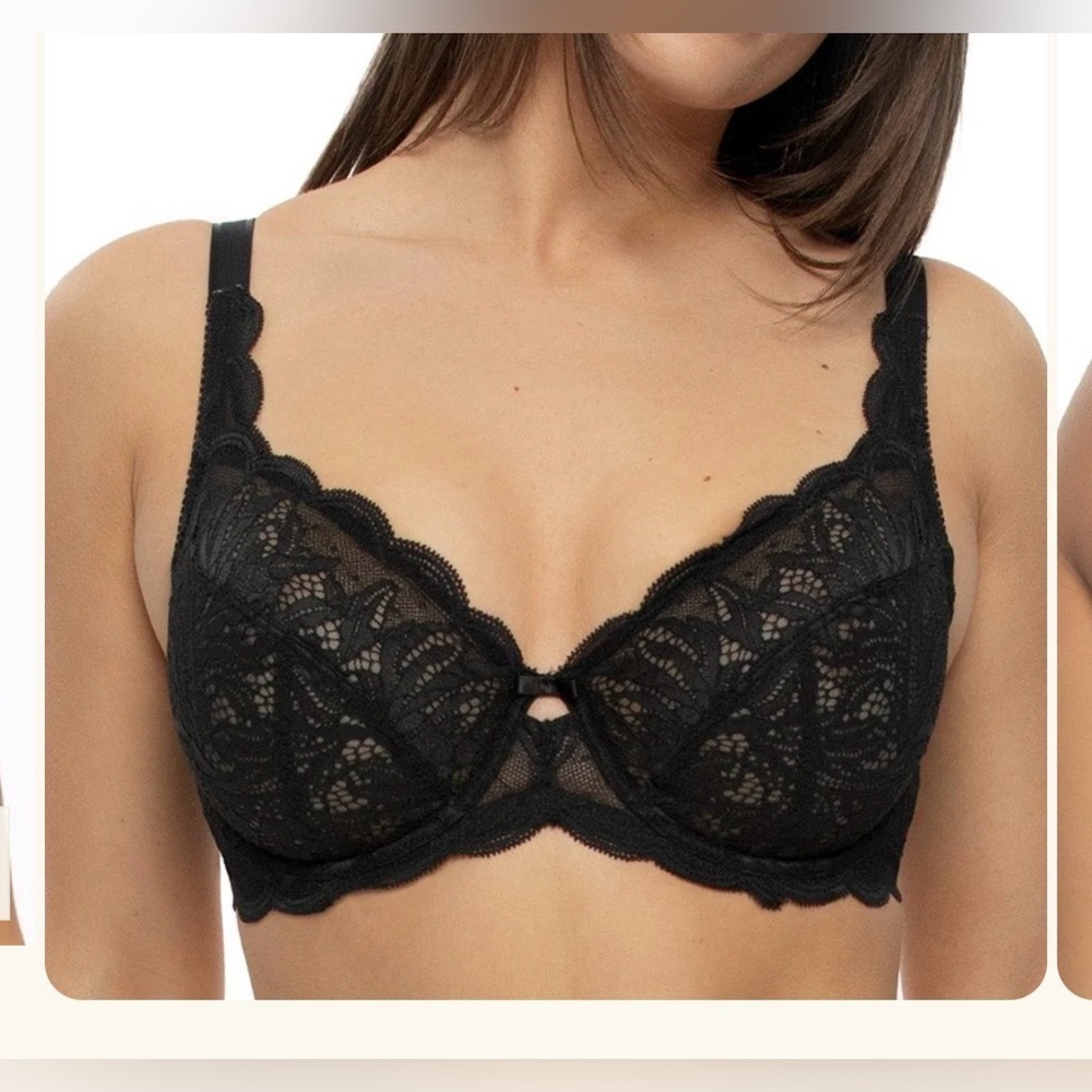 Felina Black Lace Unlined Peridot Underwire Bra